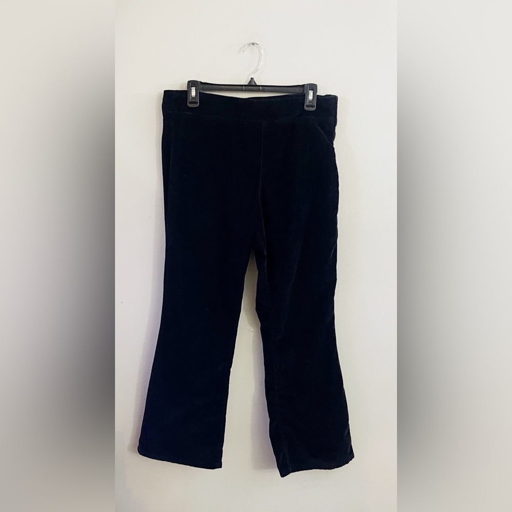Free People Velvet Crop Black Pants Chic Minimalist Casual Boho Hippie
